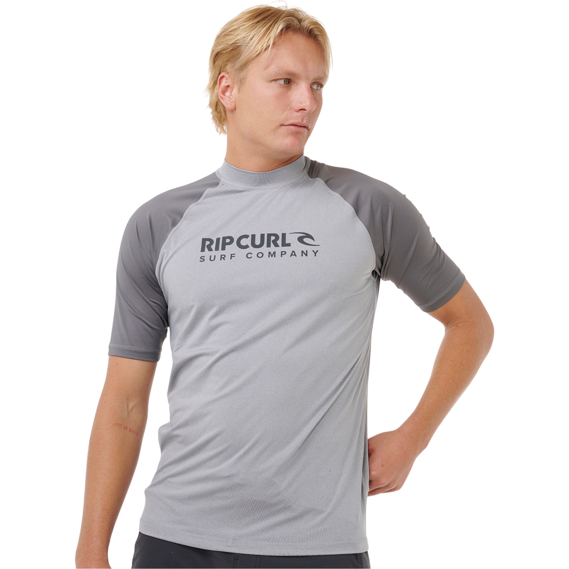 2026 Rip Curl Hombres Chaleco De Lycra De Manga Corta Shock UPF 16HMRV - Grey Marle
